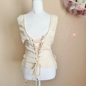 *SOLD* PrettyLittleThing White Cream Tie Top